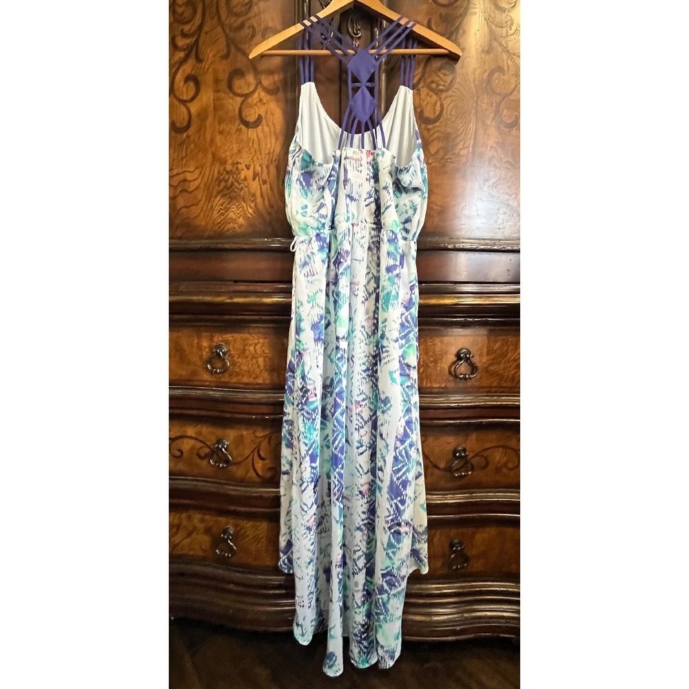 Princess Vera Wang Womens Maxi‎ Dress High Low Sleeveless Purple Green White L